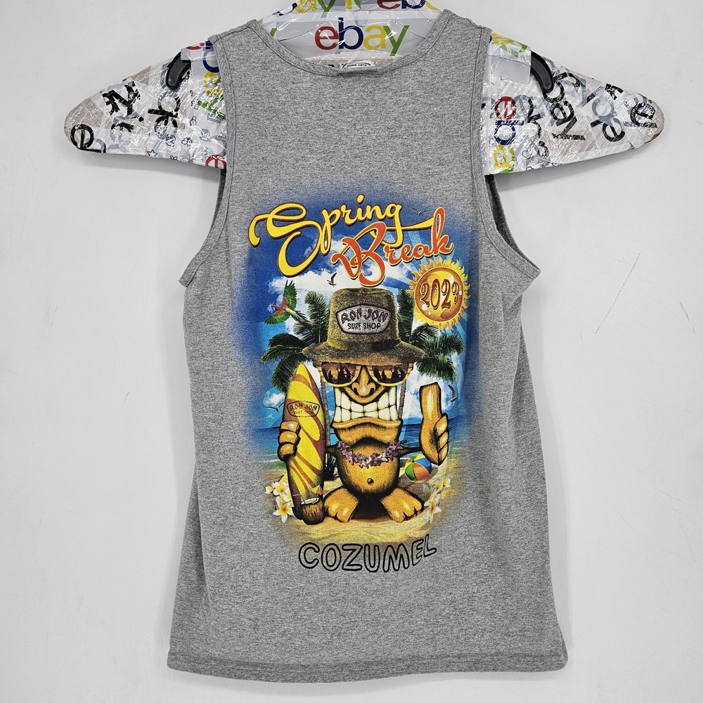 Ron Jon Surf Shop Tank Top Mens Medium Cozumel Parrot Tiki Graphic Spring‎ Break